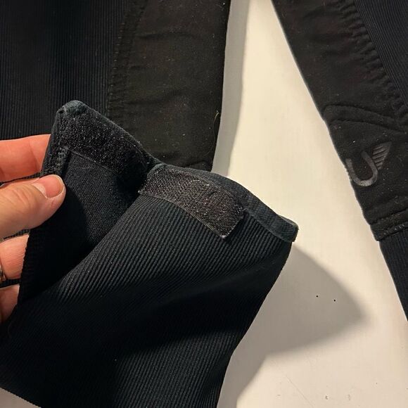 Tuff Rider Black Ribbed Front Zip Stretch Knee Breeches Riding Pants Size 26 - Picture 9 of 9